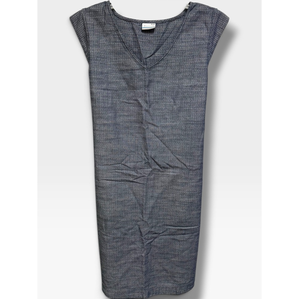 Columbia Summer Chill Dress Nocturnal Blue Organic Cotton Tie Back XL NWT
